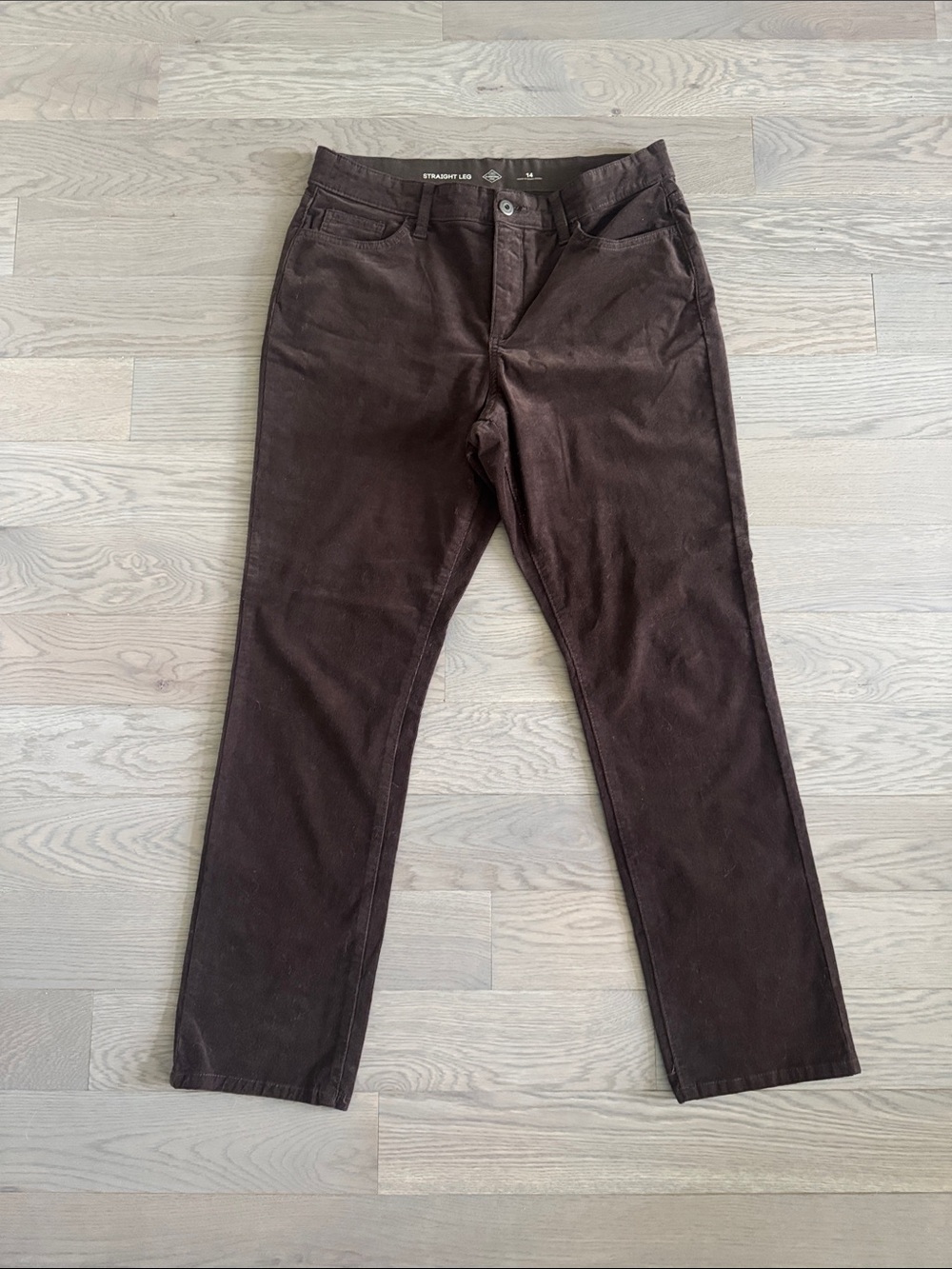 Chocolate brown Straight-Leg corduroy pants